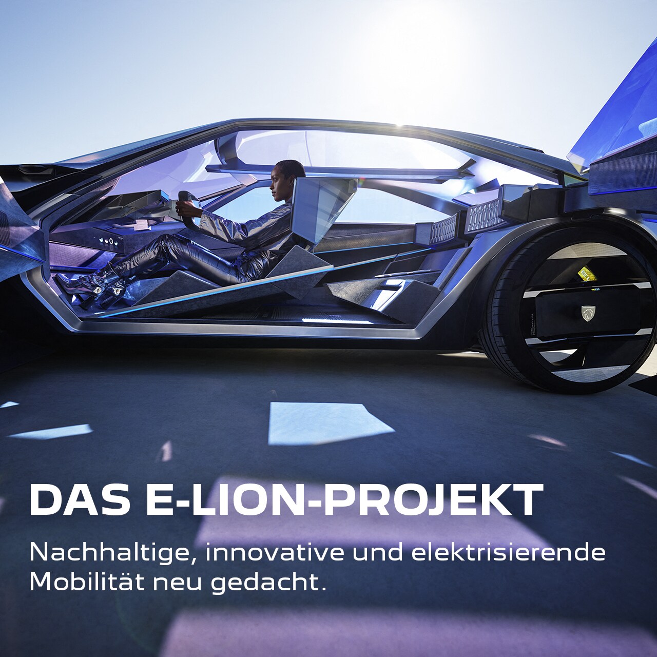 Woman driving the Peugeot Inception concept car